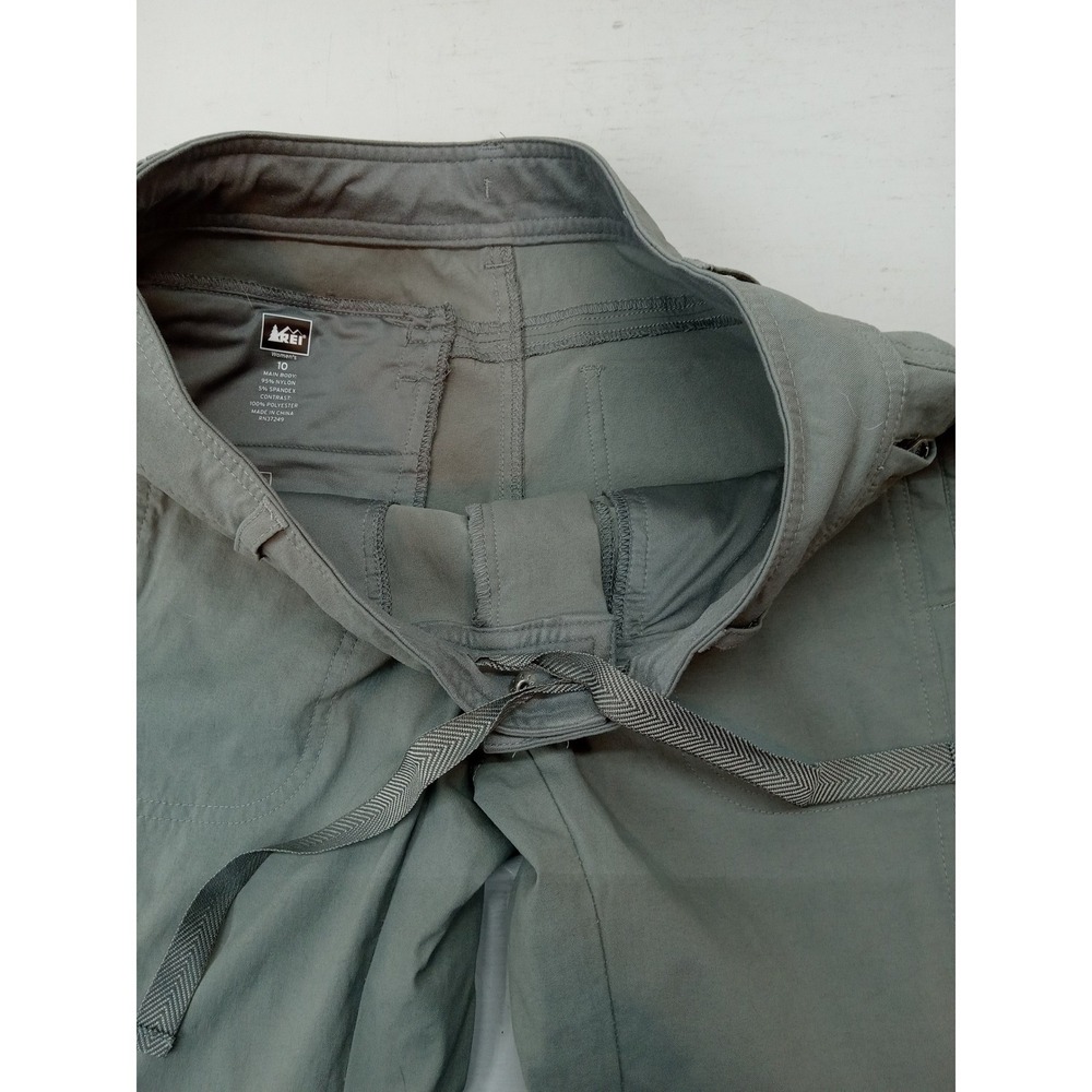 REI Sahara Convertible Hiking Pants Women's 10 Green Zip Off Outdoor Trail Gorp - Picture 4 of 11